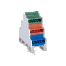Megaradar 5,08 mm SOKETLİ DIN RAY TİPİ ÜÇ KATLI ÜÇ RENKLİ KLEMENSLER